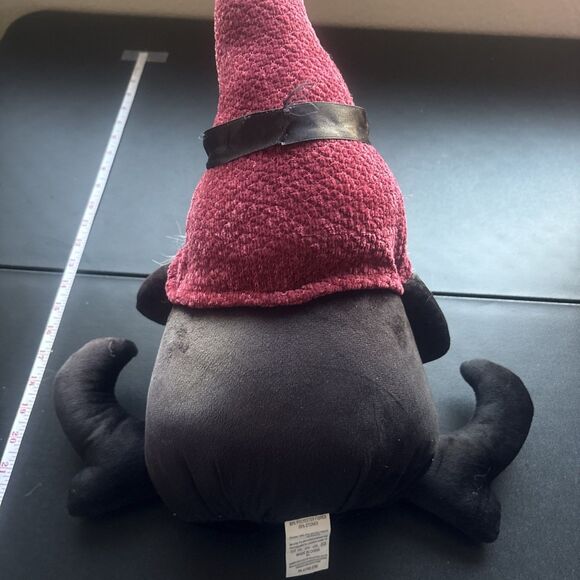 Weighted Gnome Shelf Sitter - Maroon And Black With Grey Pumpkin - Picture 4 of 5